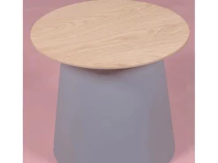 Mesa auxiliar redonda en madera de roble (50cm) - Norway - Gris