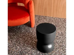 Mesa auxiliar, rincón de sofá, mesita metal ø32 x h42cm negro