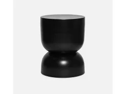 Mesa auxiliar, rincón de sofá, mesita metal ø32 x h42cm negro