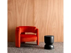 Mesa auxiliar, rincón de sofá, mesita metal ø32 x h42cm negro