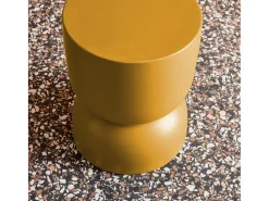 Mesa auxiliar, rincón de sofá, mesita metal ø32 x h42cm mostaza