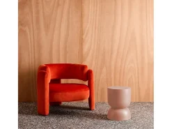 Mesa auxiliar, rincón de sofá, mesita metal ø32 x h42cm nude
