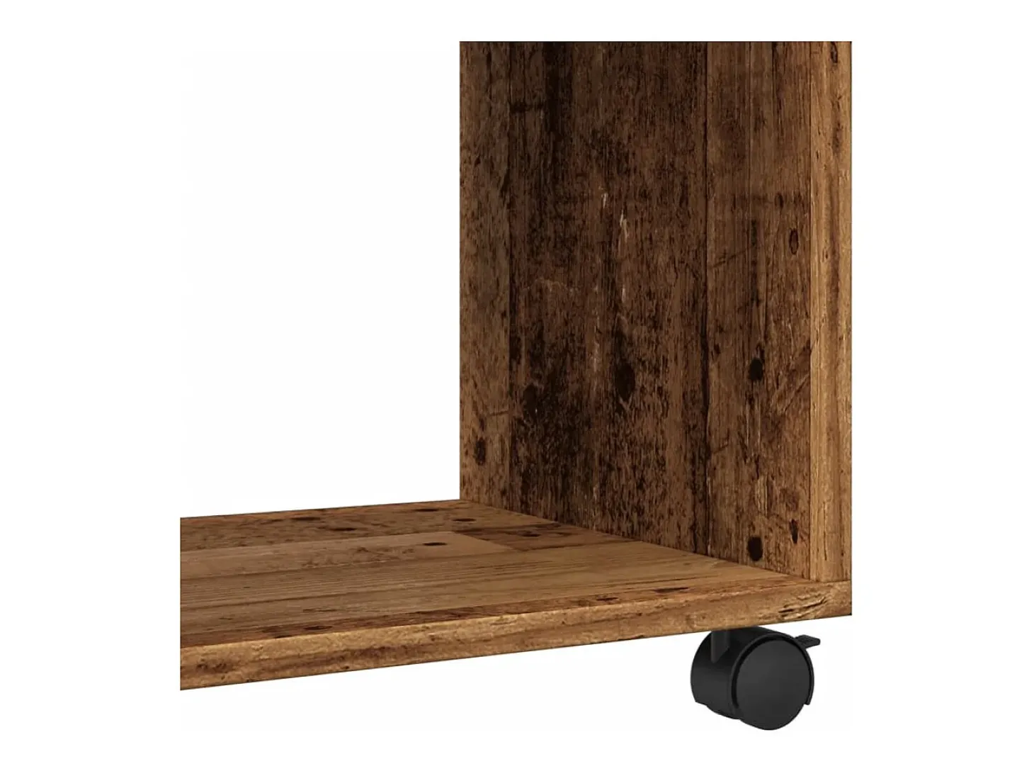 Mesa auxiliar rodante madera ingeniería envejecido 70x35x60 cm