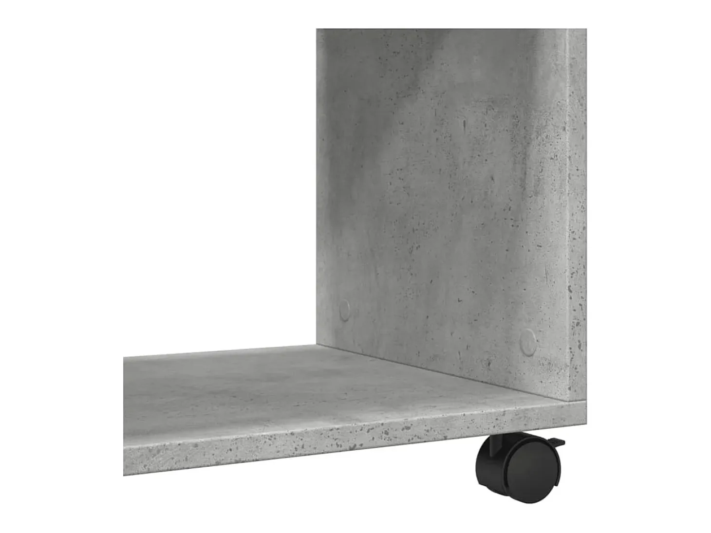 Mesa auxiliar ruedas madera ingeniería gris hormigón 70x35x60cm