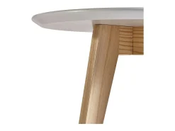 Mesa Auxiliar Salón Comedor Blanco y Roble 40 cm