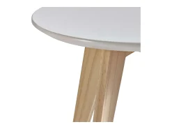 Mesa Auxiliar Salón Comedor Blanco y Roble 40 cm