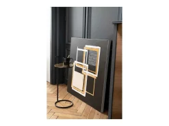Mesa auxiliar Tania de aluminio negro y dorado D 25 cm