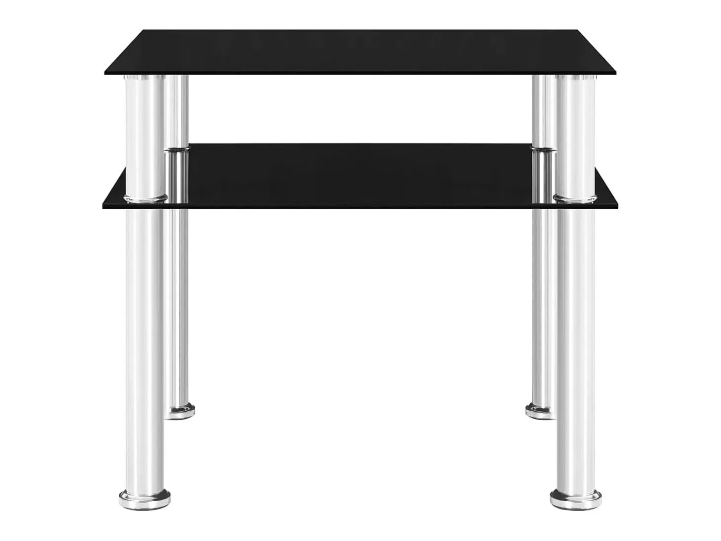 Mesa auxiliar vidrio templado negra 45x50x45 cm