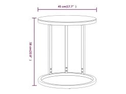 Mesa auxiliar vidrio templado dorado y mármol blanco 45 cm
