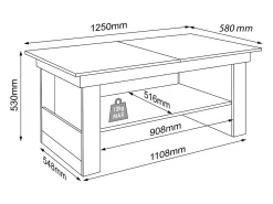 Mesa auxiliar y mesa de centro Kobila Blanco AL. 52 x AN. 115 x P. 65 cm