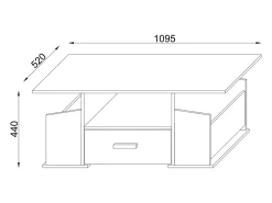 Mesa auxiliar y mesa de centro Junata Libro AL. 44 x AN. 110 x P. 52 cm