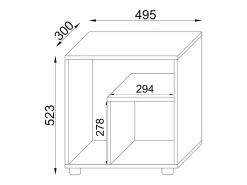 Mesa auxiliar y mesa de centro Zeito Blanco AL. 55 x AN. 50 x P. 30 cm