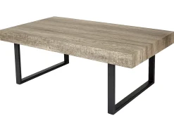 Mesa baja Genk T576, roble silvestre, patas de metal oscuro