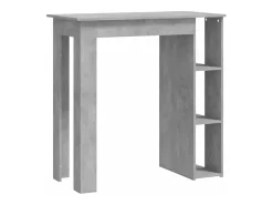 Mesa bar con estante contrachapada gris hormigón 102x50x103,5cm