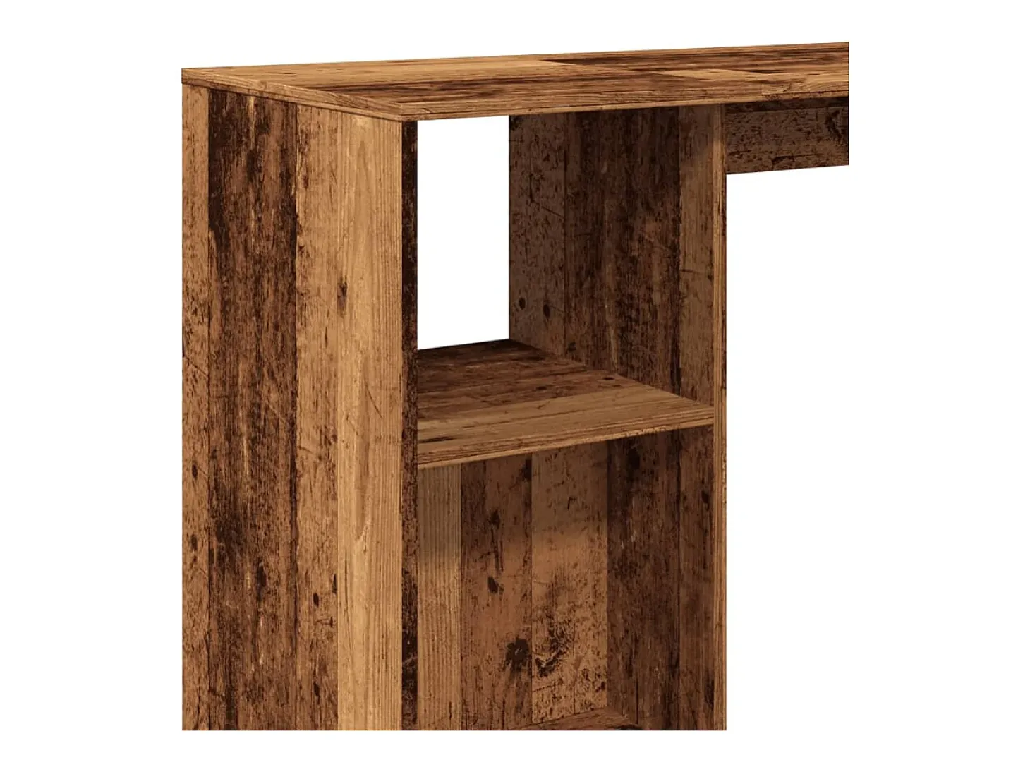 Mesa bar con estante madera envejecida 124x46x103,5 cm
