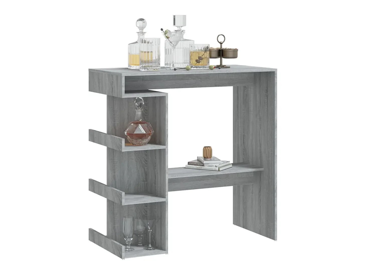 Mesa bar estante almacenaje gris Sonoma 100x50x101,5 cm ES242249