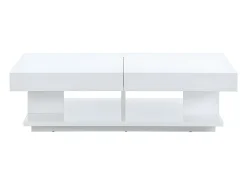 Mesa centro ARAMIS con compartimentos MDF lacado blanco