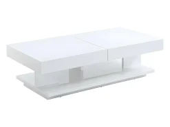 Mesa centro ARAMIS con compartimentos MDF lacado blanco