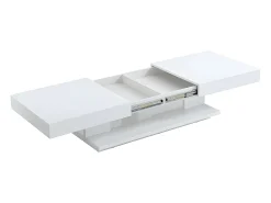 Mesa centro ARAMIS con compartimentos MDF lacado blanco