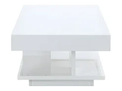 Mesa centro ARAMIS con compartimentos MDF lacado blanco