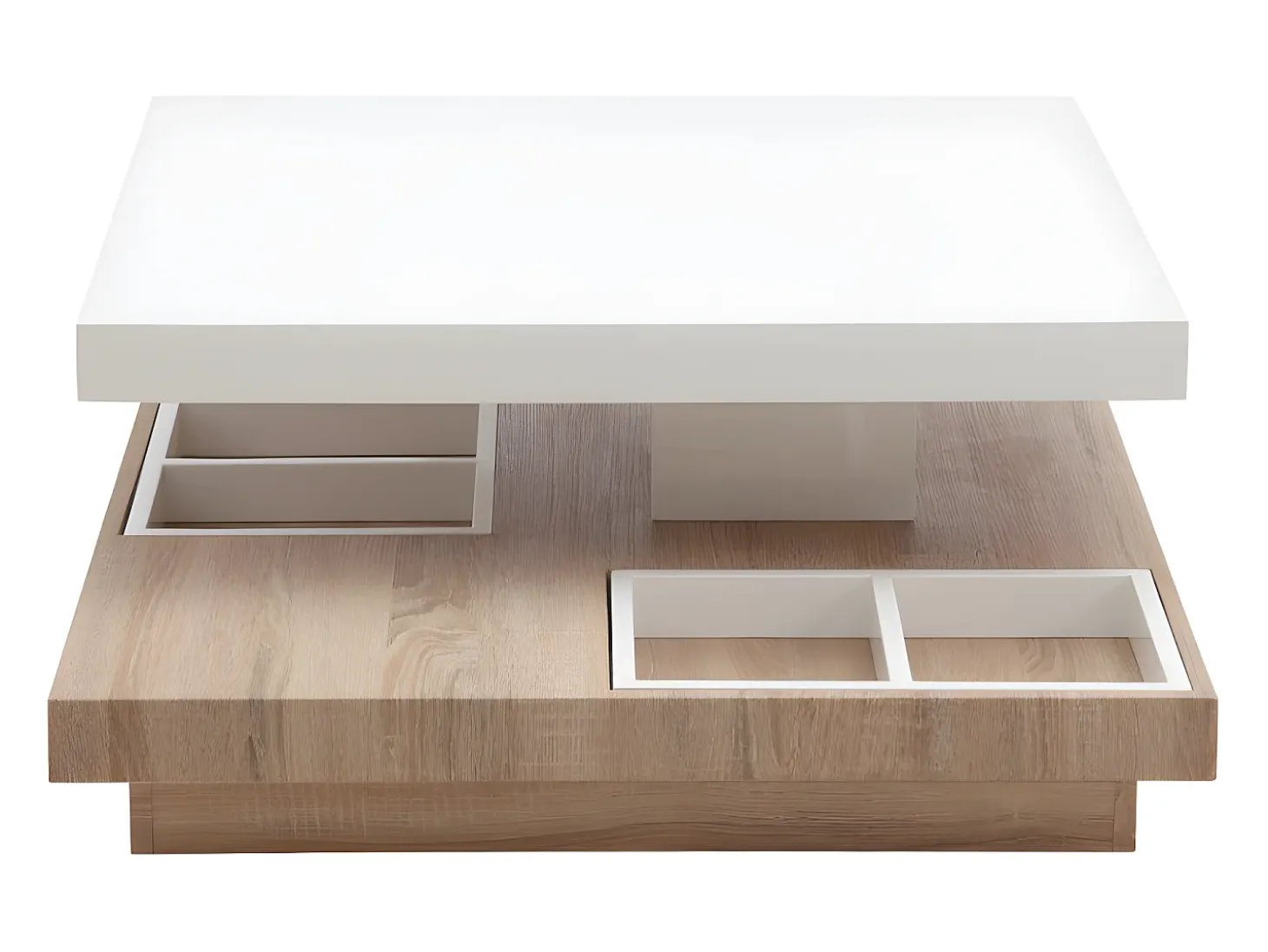 Mesa centro FAUSTO - Tablero pivotante - MDF lacado bicolor
