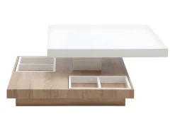 Mesa centro FAUSTO - Tablero pivotante - MDF lacado bicolor