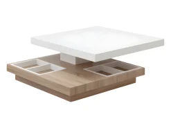 Mesa centro FAUSTO - Tablero pivotante - MDF lacado bicolor