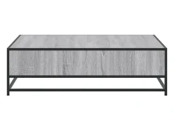 Mesa centro madera ingeniería y metal gris Sonoma 100x100x30 cm