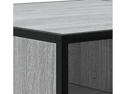 Mesa centro madera ingeniería y metal gris Sonoma 100x100x30 cm