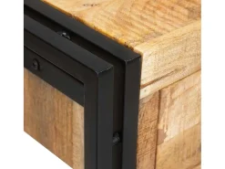 Mesa Consola 2 piezas Marrón Madera maciza de mango rugosa