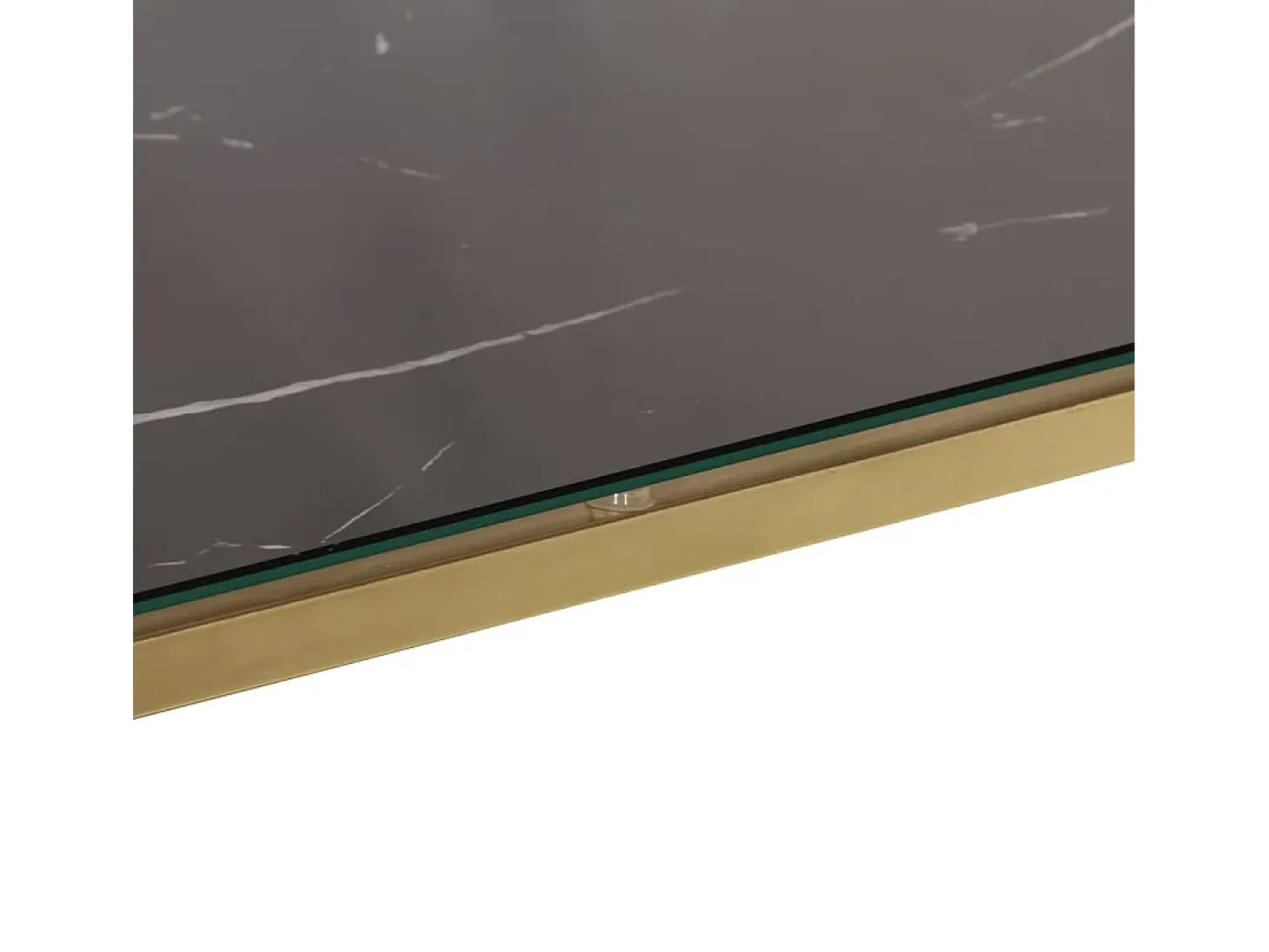 Mesa consola acero inoxidable dorado y vidrio templado