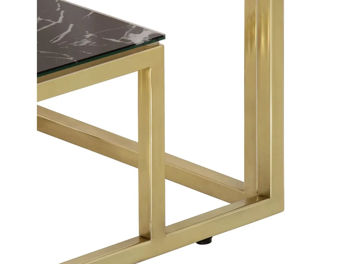 Mesa consola acero inoxidable dorado y vidrio templado