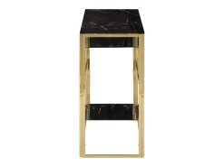 Mesa consola acero inoxidable dorado y vidrio templado