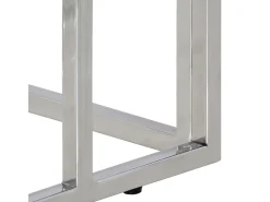 Mesa consola acero inoxidable plateado y vidrio templado