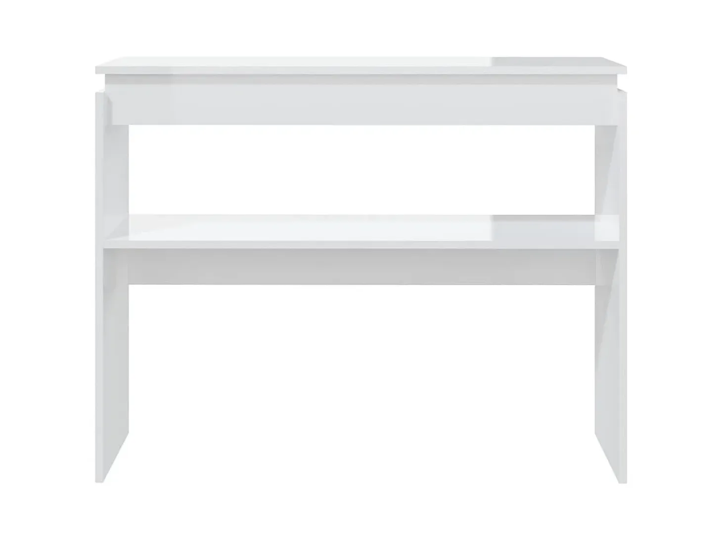 Mesa consola blanca brillante 102x30x80 cm madera de ingeniería