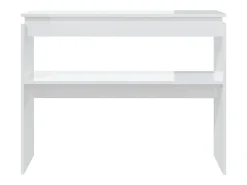 Mesa consola blanca brillante 102x30x80 cm madera de ingeniería