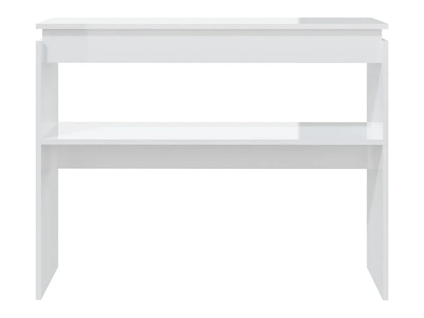 Mesa consola blanca brillante 102x30x80 cm madera de ingeniería