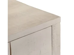 Mesa consola blanca 110x35x75 cm madera maciza de mango