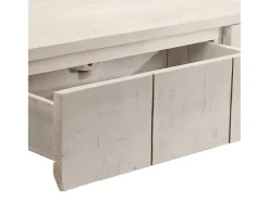Mesa consola blanca 110x35x75 cm madera maciza de mango