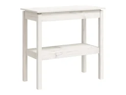 Mesa consola Blanca 80x40x75 cm Madera maciza de pino
