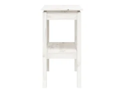Mesa consola Blanca 80x40x75 cm Madera maciza de pino