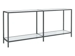 Mesa consola Blanca 180x35x75,5 cm Cristal templado
