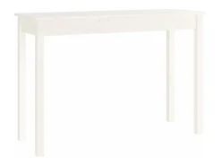 Mesa consola Blanca 110x40x75 cm Madera maciza de pino