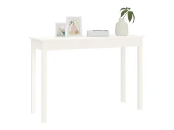 Mesa consola Blanca 110x40x75 cm Madera maciza de pino