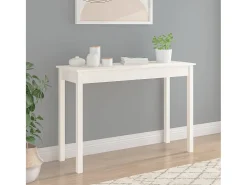 Mesa consola Blanca 110x40x75 cm Madera maciza de pino