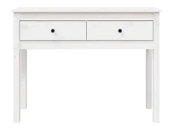 Mesa consola Blanca 100x35x75 cm Madera maciza de pino