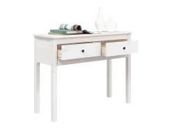 Mesa consola Blanca 100x35x75 cm Madera maciza de pino