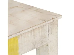 Mesa consola Blanca 115x35x77 cm Madera de mango en bruto