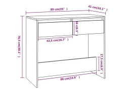Mesa consola Blanca 89x41x76,5 cm Acero