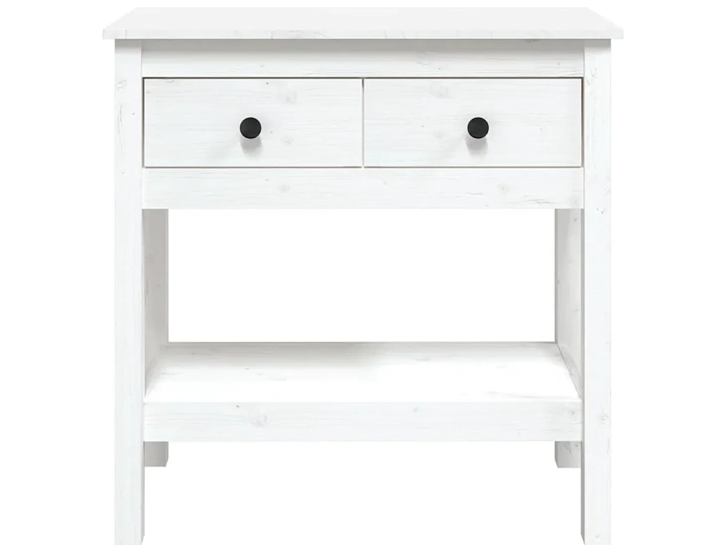 Mesa consola Blanca 75x35x75 cm Madera maciza de pino